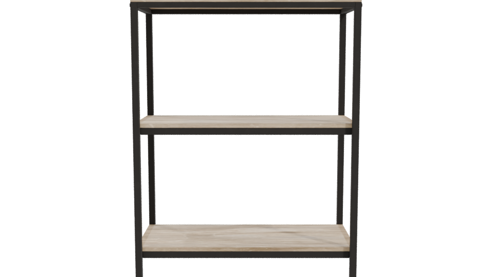 Minimalist Wooden Shelf Unit 3D - Professional 3D Model Render 11