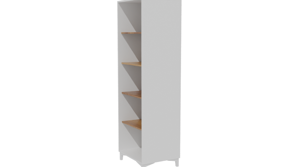 Minimalist Wooden Shelf Unit - Professional 3D Model Render 13