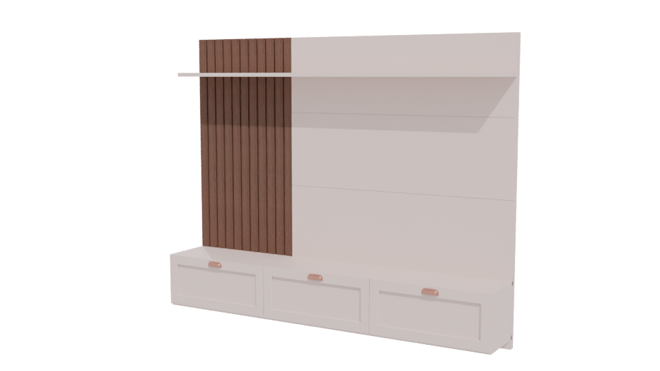 Modern Minimalist Wall Shelf Unit - Professional 3D Model Render 12
