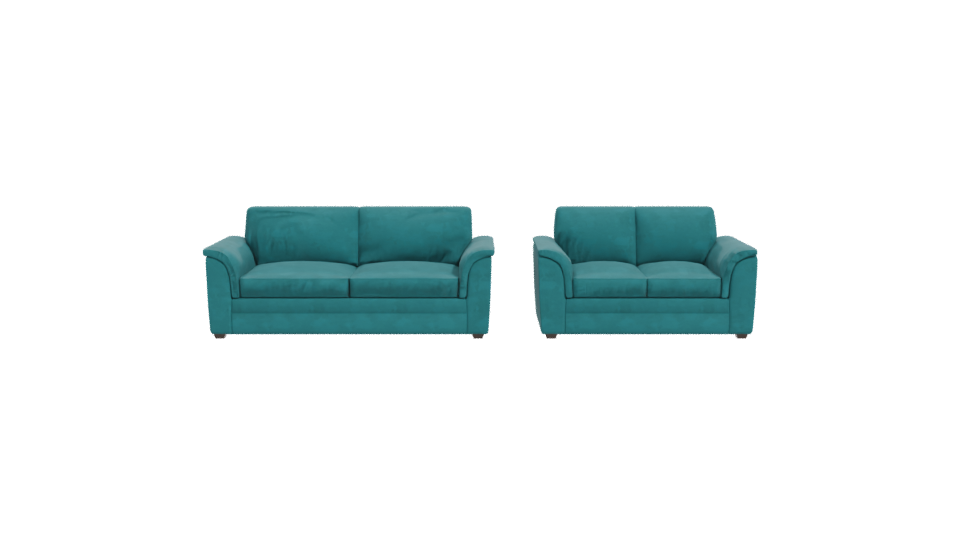 Stylish Teal Fabric Sofa Set 3D Model - Professional 3D Model Render 11