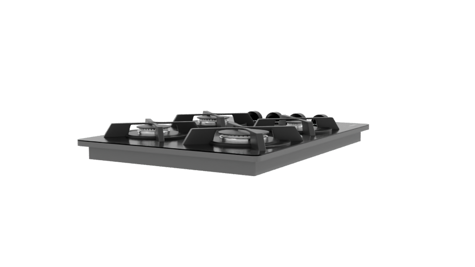 Sleek Gas Cooktop 3D Model - Professional 3D Model Render 9