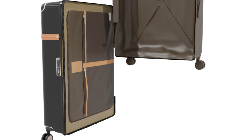Stylish Hard Shell Luggage Model - Professional 3D Model Render 3