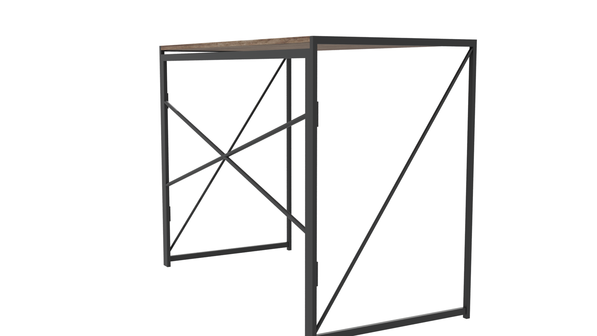 Industrial Style Wooden Table 3D - Professional 3D Model Render 7