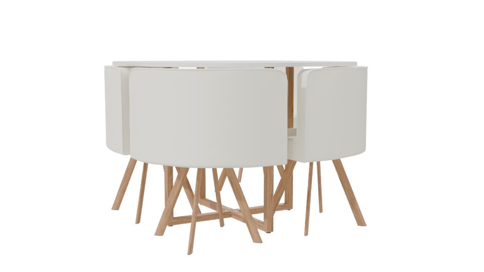 Modern Dining Table and Chairs Set - Professional 3D Model Render 7