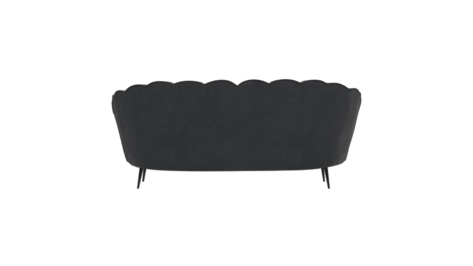 Chic Black Velvet Sofa Model - Professional 3D Model Render 5