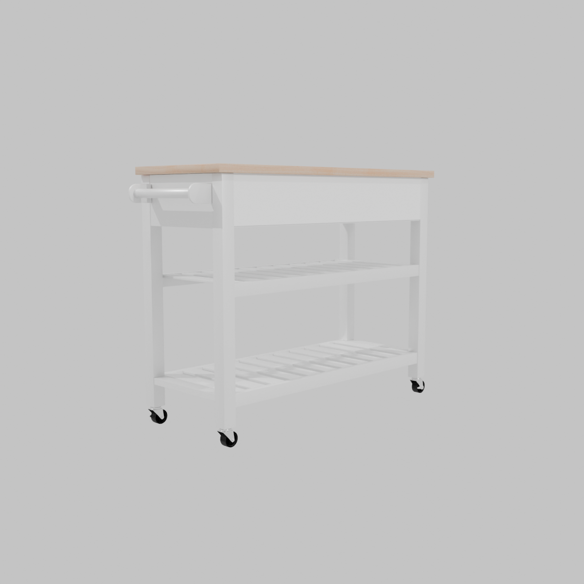 Isla de cocina Alexa Blanca grande gris