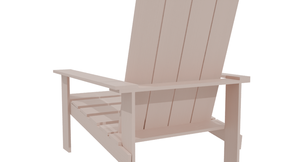 Minimalist Outdoor Wooden Lounge Chair 3D Model - Professional 3D Model Render 4