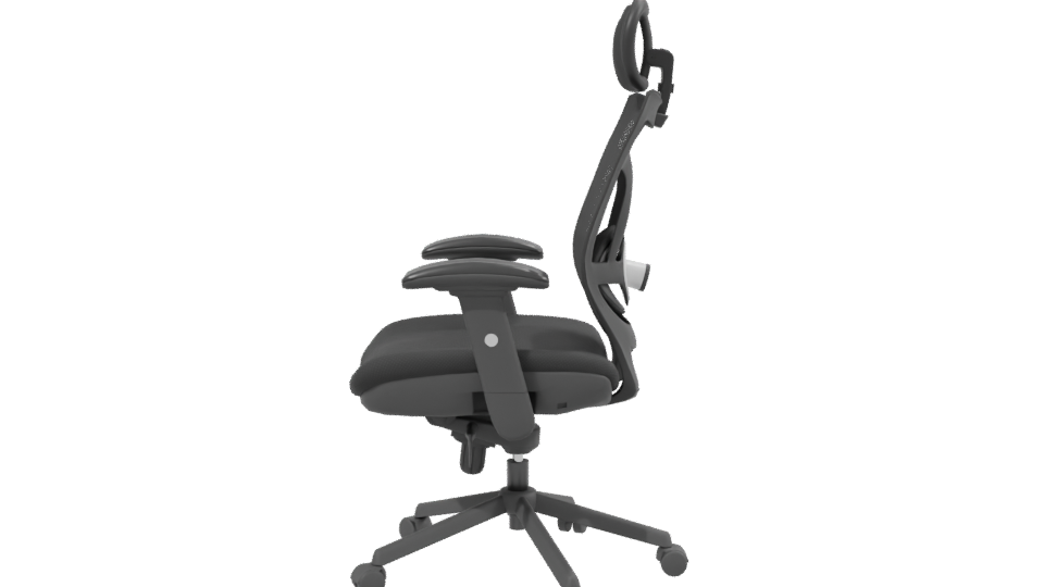 Ergonomic Black Office Chair Model - Professional 3D Model Render 2