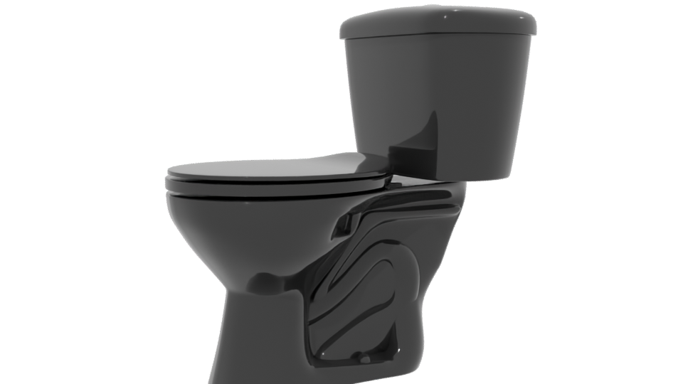 Sleek Black Toilet 3D Model - Professional 3D Model Render 13