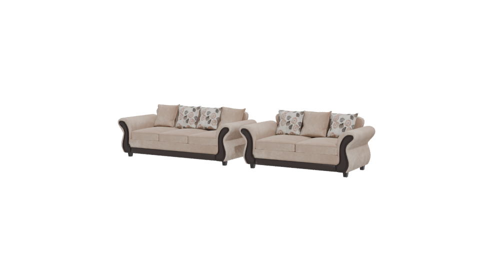 Palermo Beige Sofa Set 3D - Professional 3D Model Render 12