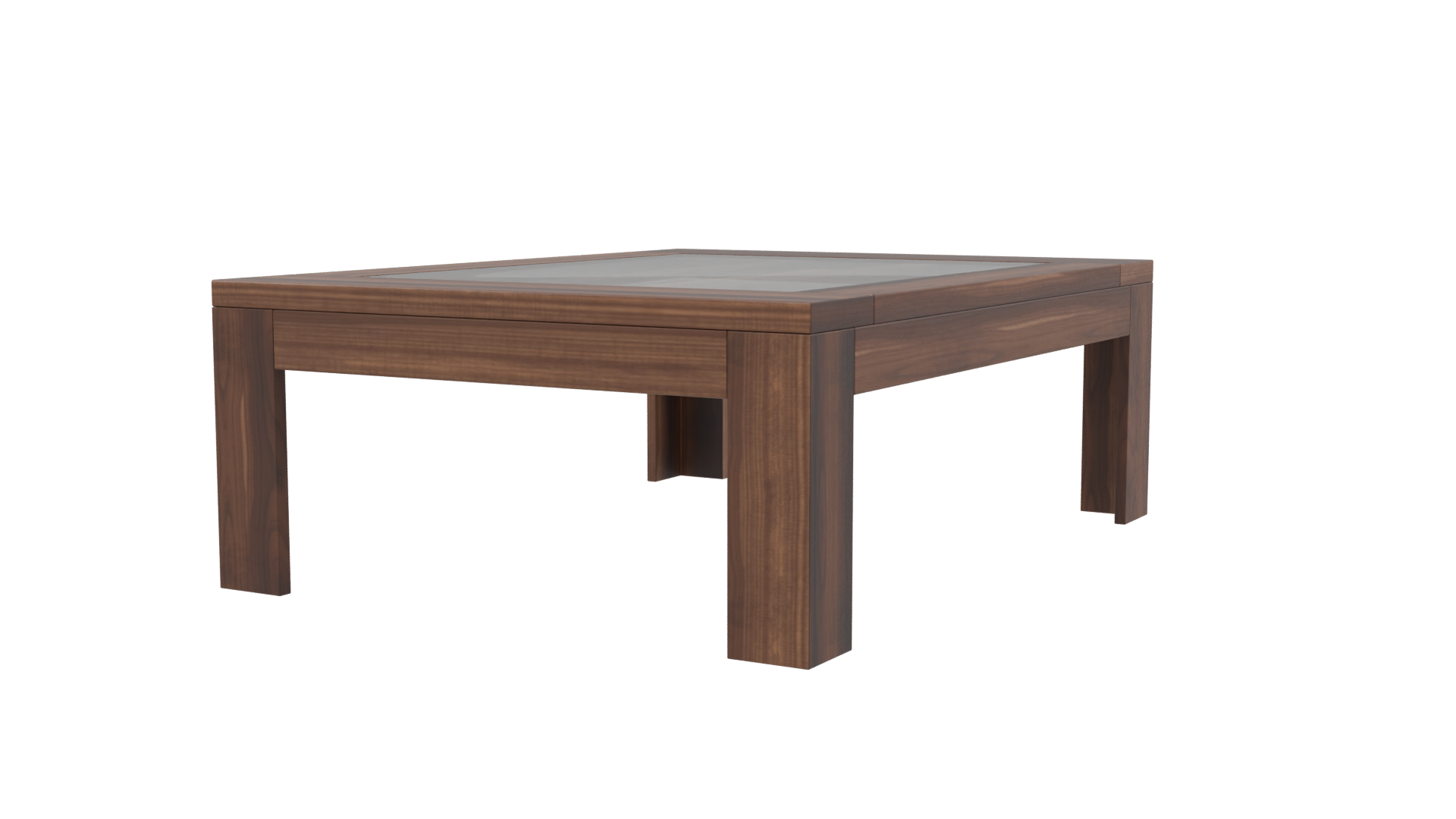 Elegant Glass Top Wooden Table - Professional 3D Model Render 9