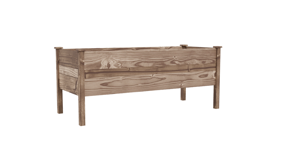 Rustic Wooden Planter Box Model - Professional 3D Model Render 4
