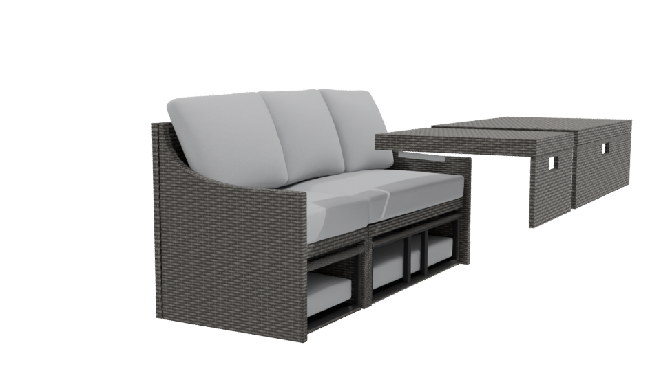 Contemporary Outdoor Sofa Set 3D - Professional 3D Model Render 9