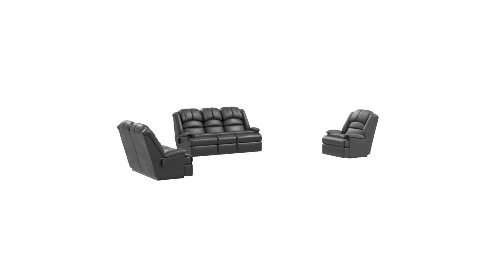 Elegant Black Sofa Set 3D - Professional 3D Model Render 10