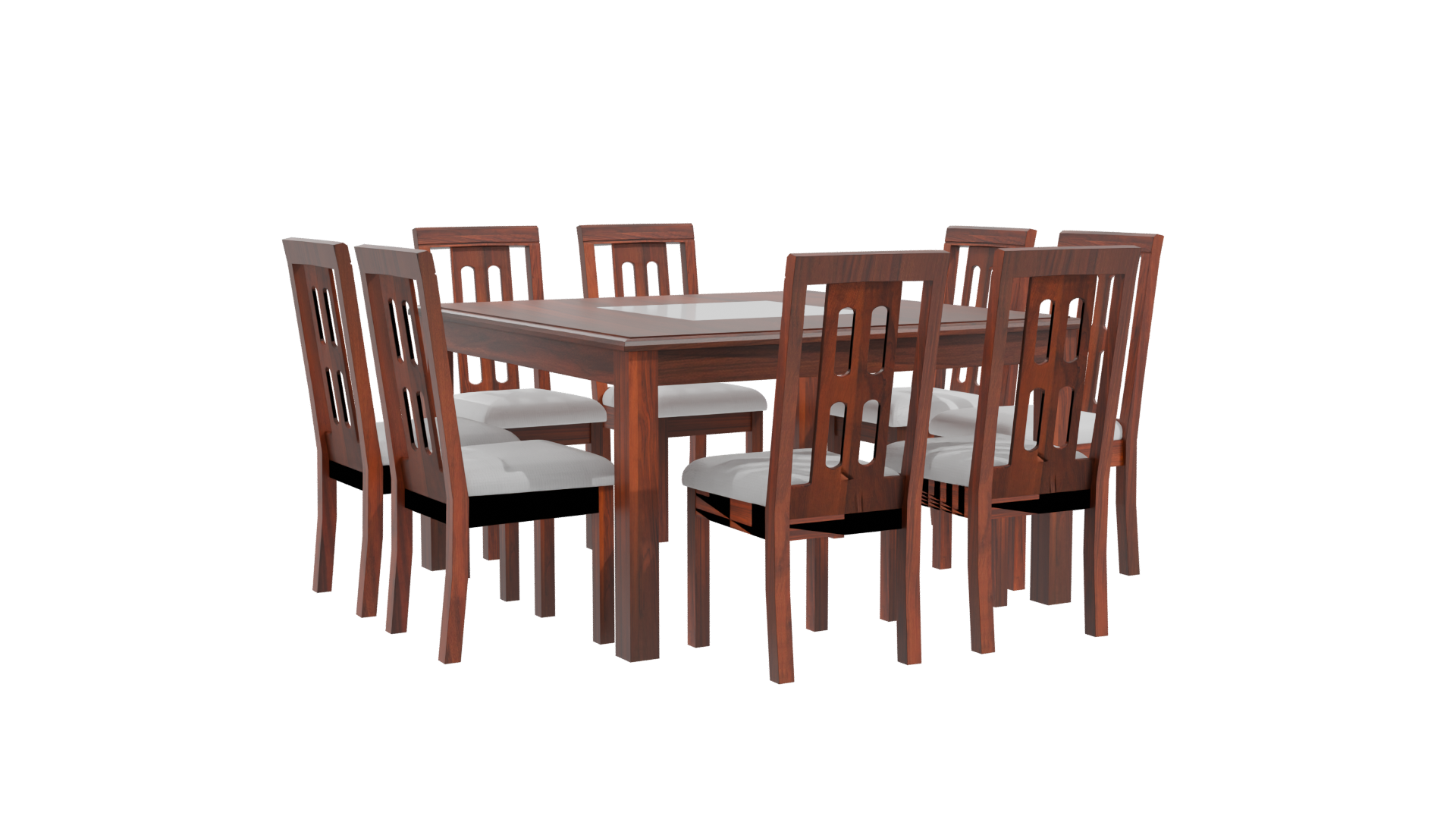 Elegant Wooden Dining Set 3D - Professional 3D Model Render 10