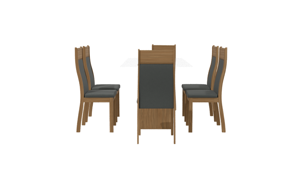 Elegant Modern Dining Table with Chairs 3D Model - Professional 3D Model Render 2