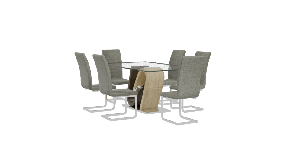 Rectangular Dining Table for 6 3D - Professional 3D Model Render 4