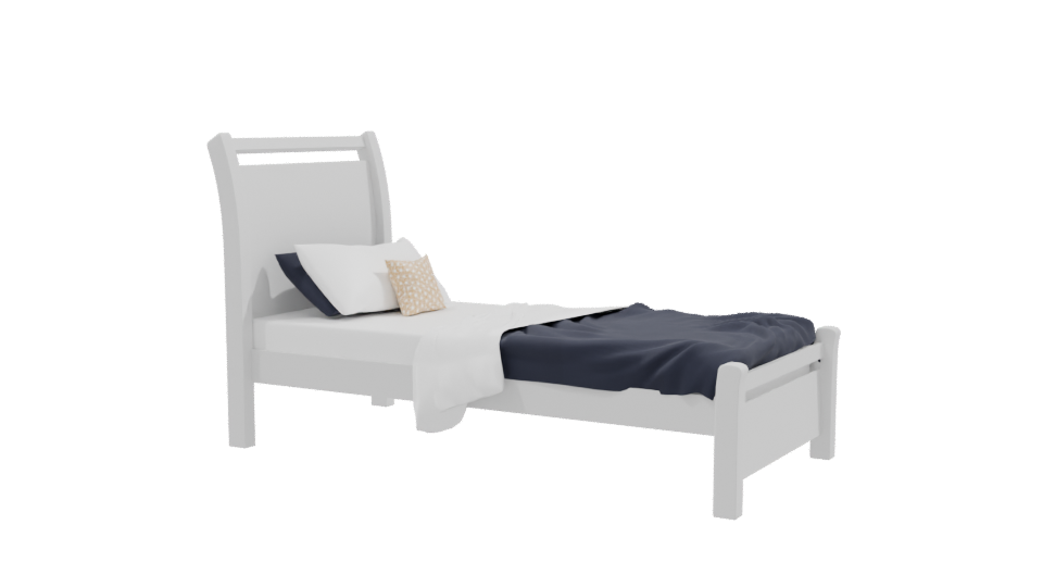 Elegant Minimalist Twin Bed 3D Model - Professional 3D Model Render 9