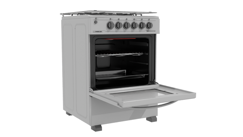 Compact Gas Oven Range 3D Model - Professional 3D Model Render 10