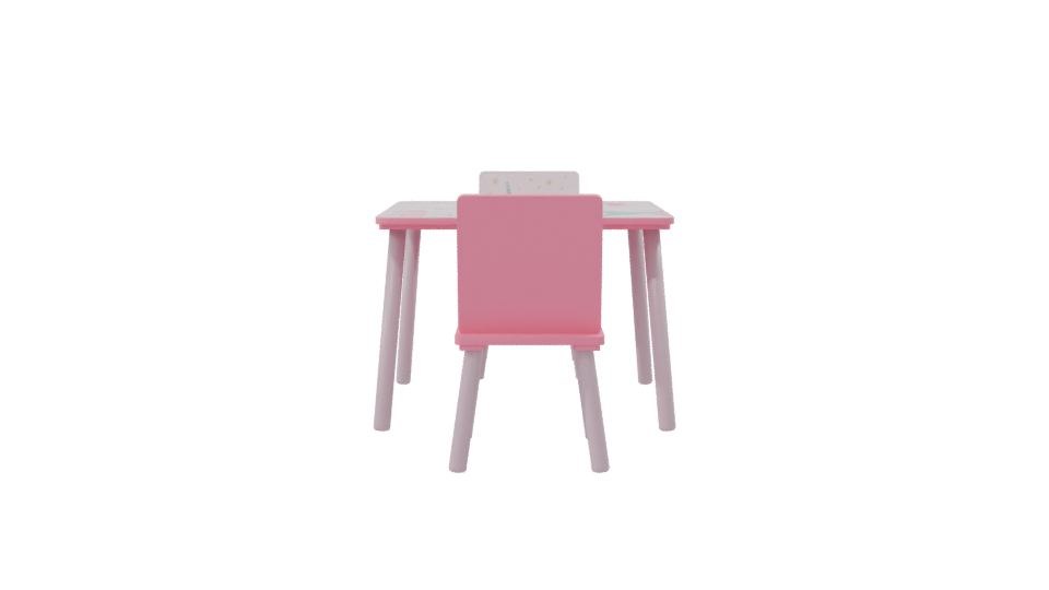 Charming Kids' Table and Chair Set 3D Model - Professional 3D Model Render 8