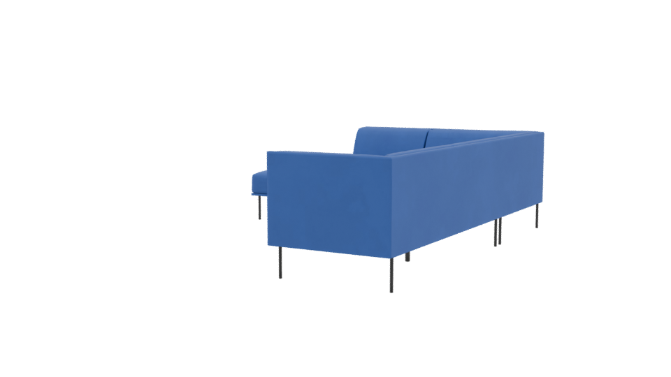 Modern Blue Sectional Sofa Model - Professional 3D Model Render 3
