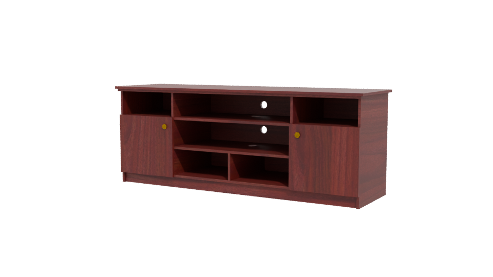 Modern Wooden TV Cabinet Model - Professional 3D Model Render 12