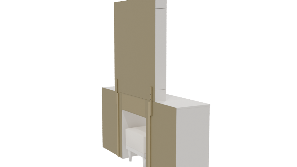 Elegant White Vanity Set 3D - Professional 3D Model Render 7