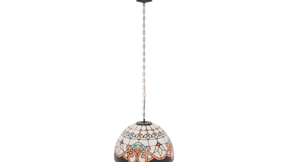 Vintage Tiffany Style Hanging Lamp - Professional 3D Model Render 5