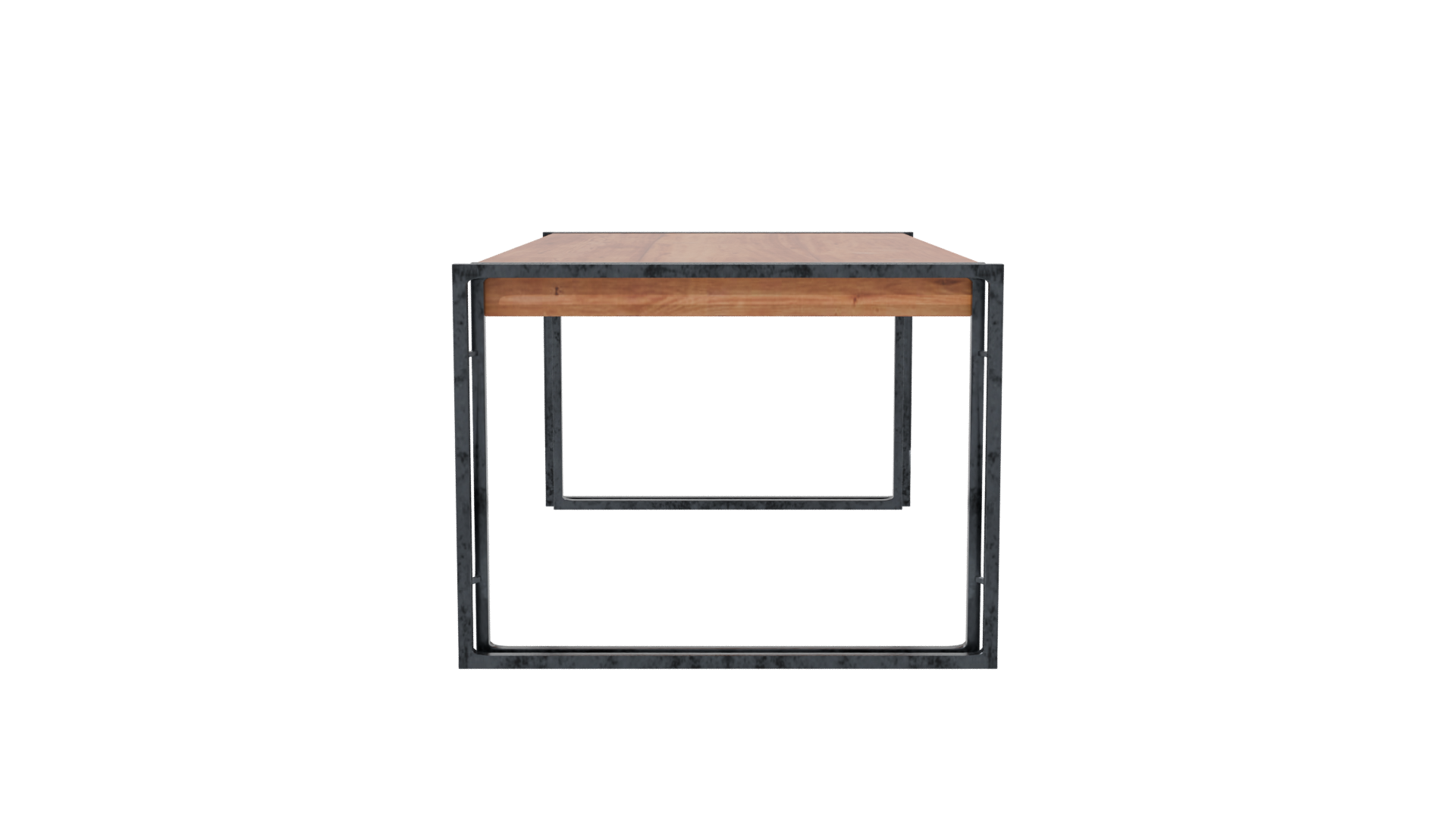 Industrial Wooden Table 3D Model - Professional 3D Model Render 2