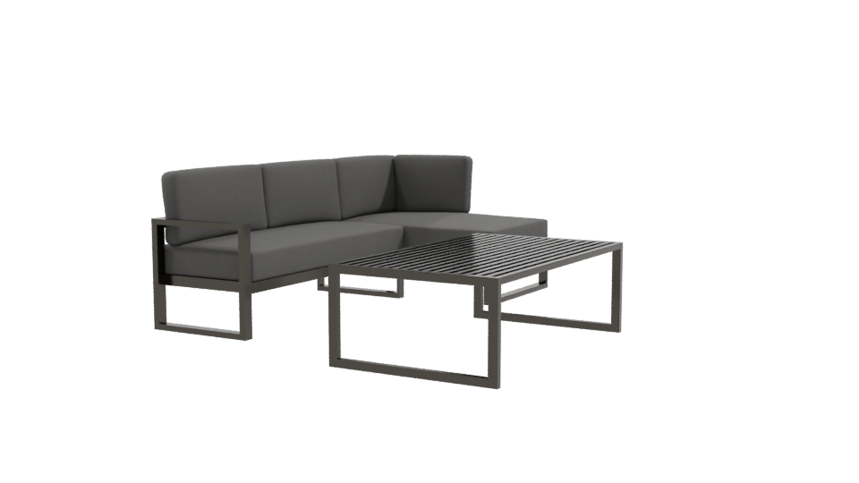 Contemporary Outdoor Sectional Sofa Set 3D Model - Professional 3D Model Render 9