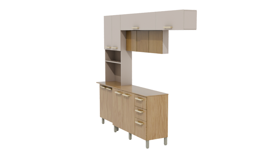 Contemporary Kitchen Cabinet Model - Professional 3D Model Render 13