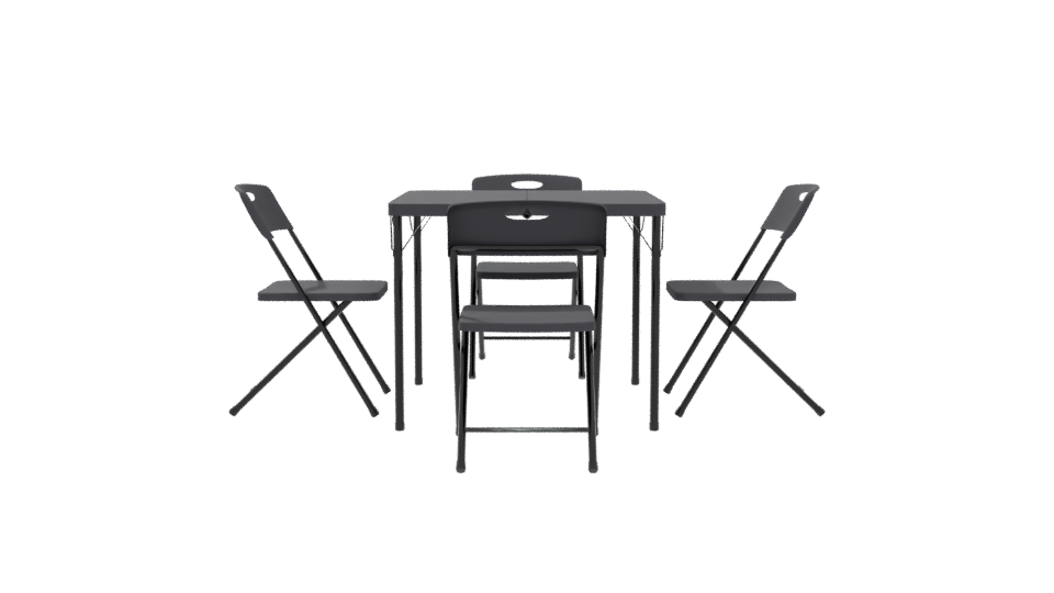 Minimalist Folding Table Set 3D - Professional 3D Model Render 5