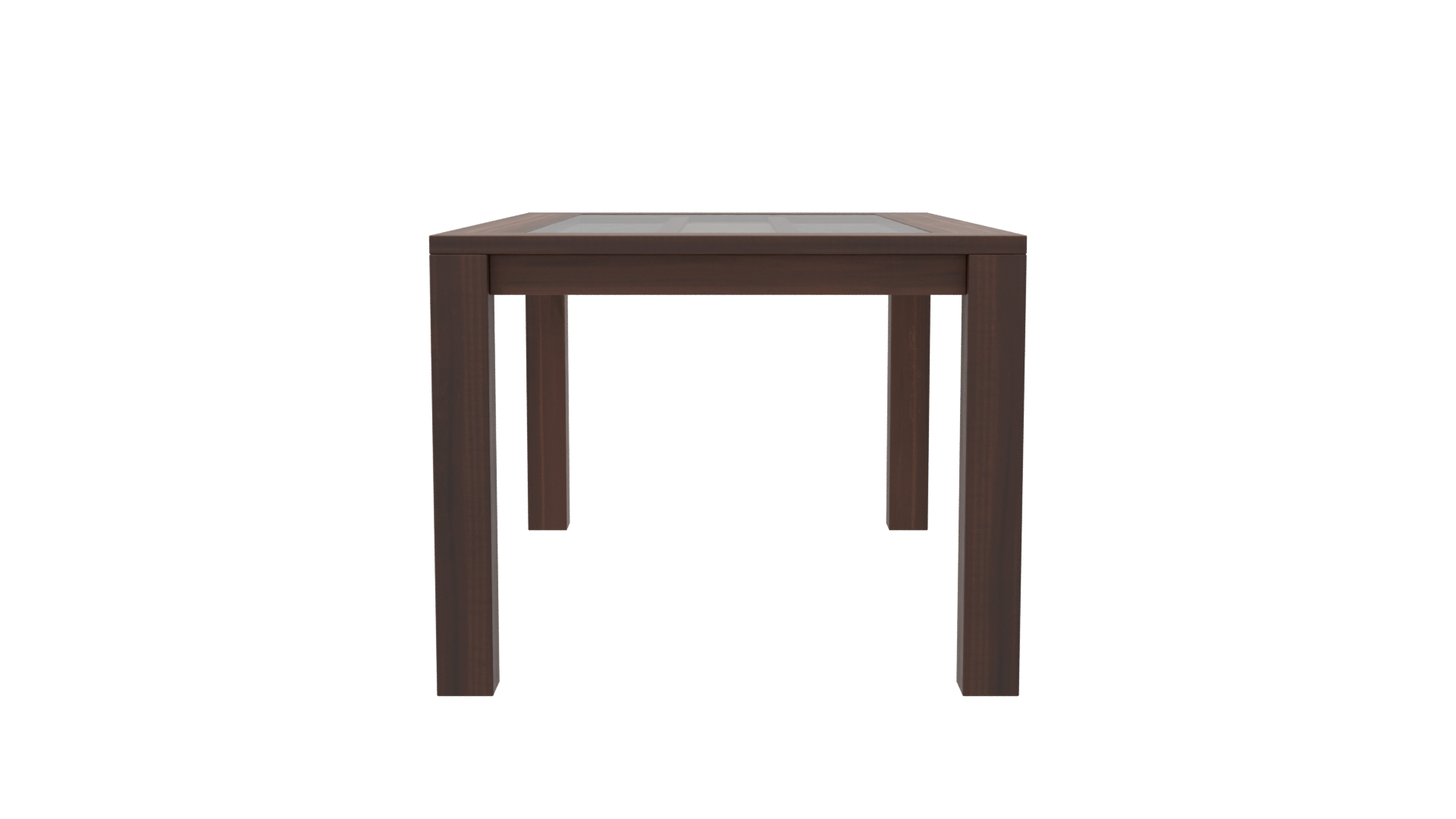Elegant Glass-Top Wooden Table - Professional 3D Model Render 8