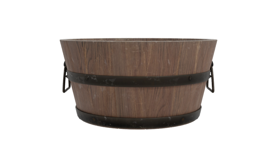 Rustic Wooden Bucket Model - Professional 3D Model Render 11