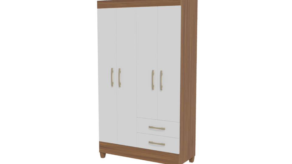 Stylish White Wardrobe 3D Model - Professional 3D Model Render 12