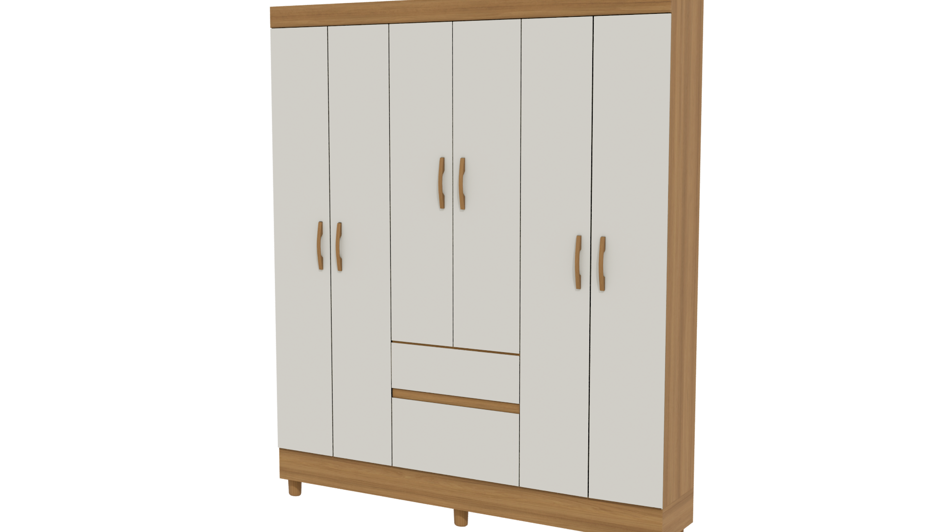 Contemporary Wooden Wardrobe Storage Unit 3D Model - Professional 3D Model Render 12