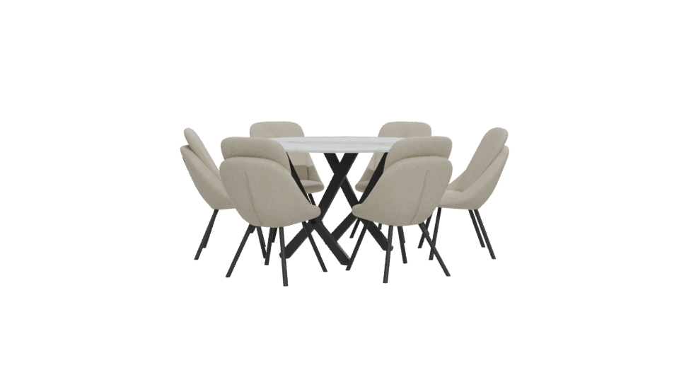 Stylish Dining Table Set 3D - Professional 3D Model Render 12