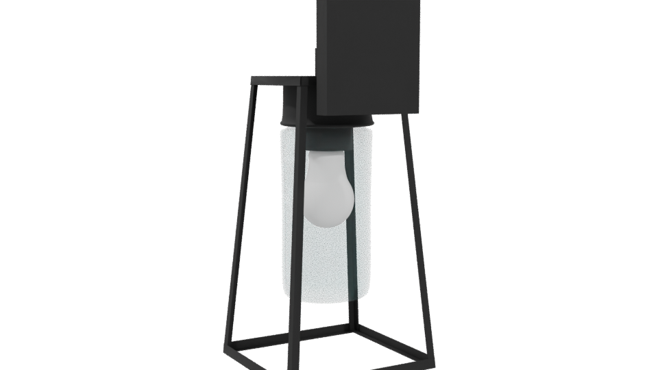 Industrial Glass Lantern Model - Professional 3D Model Render 4