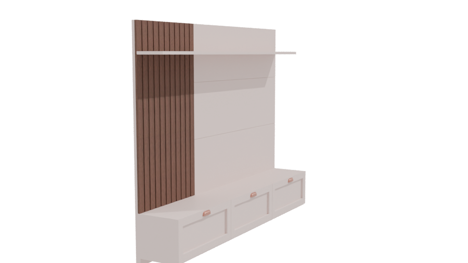 Modern Minimalist Wall Shelf Unit - Professional 3D Model Render 9