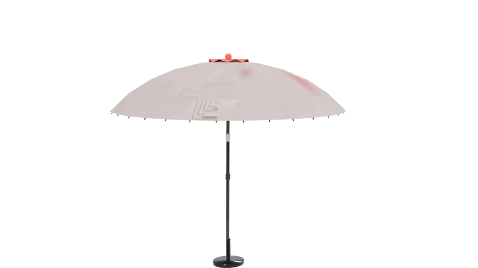 Vibrant Red Outdoor Patio Umbrella 3D Model - Professional 3D Model Render 13
