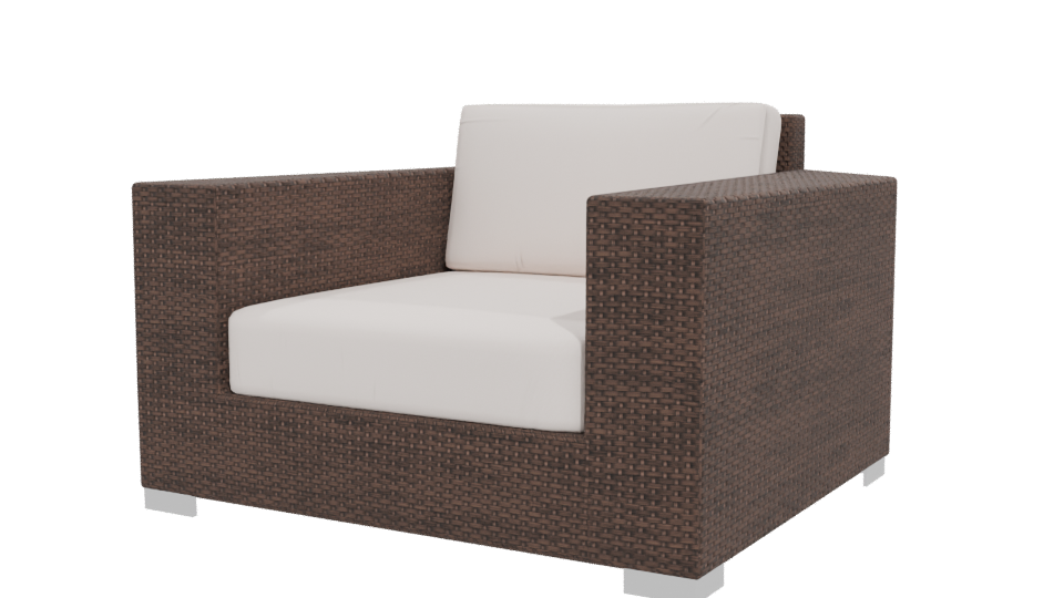 Brown Single Seat Armchair 3D - Professional 3D Model Render 12