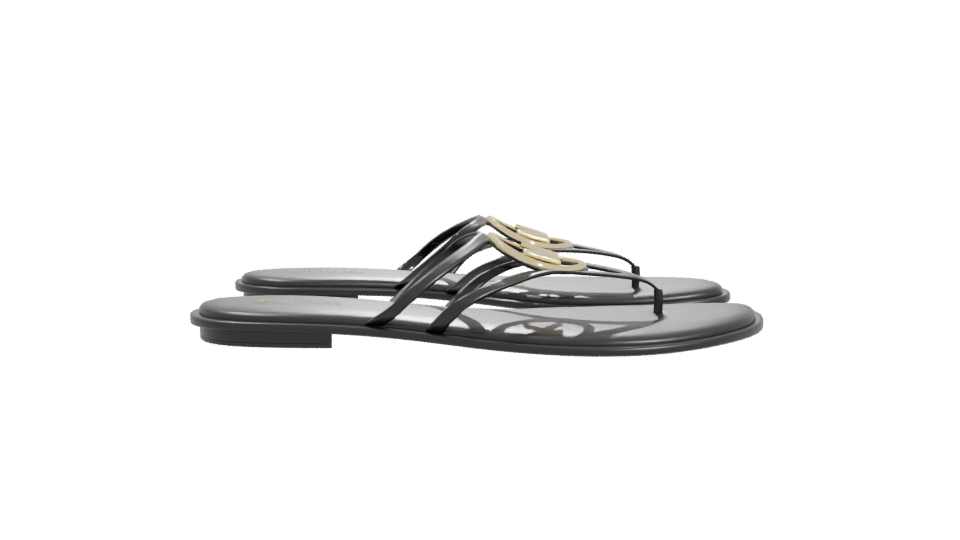 Michael Kors Black Flat Sandals 3D - Professional 3D Model Render 11