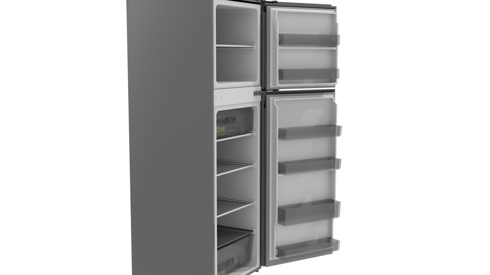 Elegant White Refrigerator 3D Model - Professional 3D Model Render 9