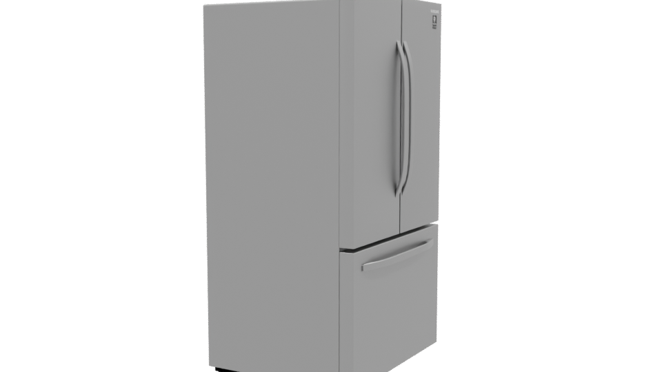 Stylish Stainless Steel Refrigerator 3D - Professional 3D Model Render 9