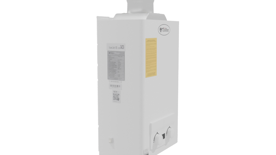 Compact Modern Gas Water Heater 3D Model - Professional 3D Model Render 9