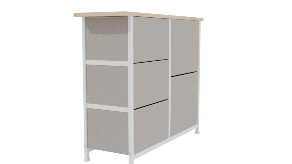 Contemporary Fabric Storage Cabinet 3D Model - Professional 3D Model Render 3