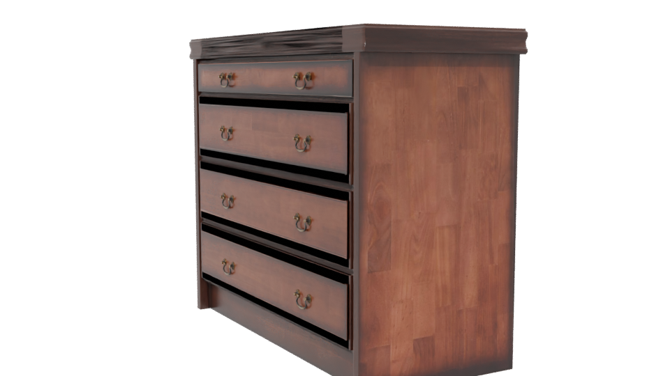 Classic Wooden Drawer Chest 3D - Professional 3D Model Render 13