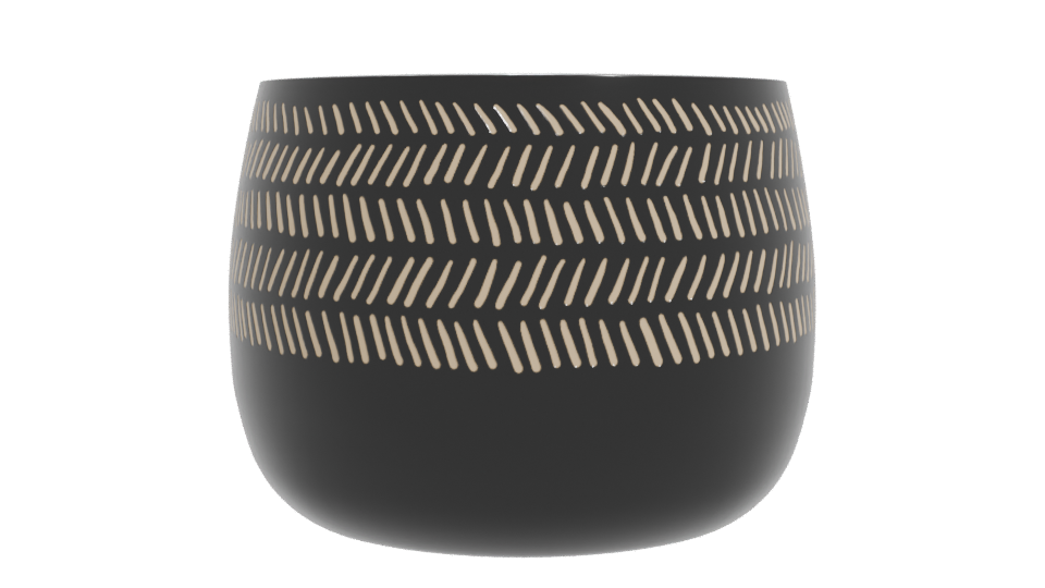 Stylish Ceramic Planter with Modern Cutout Design - Professional 3D Model Render 11