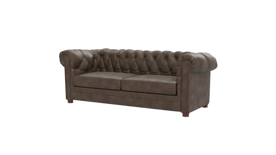 Elegant Vintage Leather Sofa 3D Model - Professional 3D Model Render 12