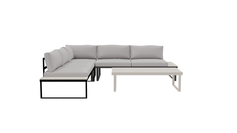 Contemporary Outdoor Seating Set 3D - Professional 3D Model Render 8